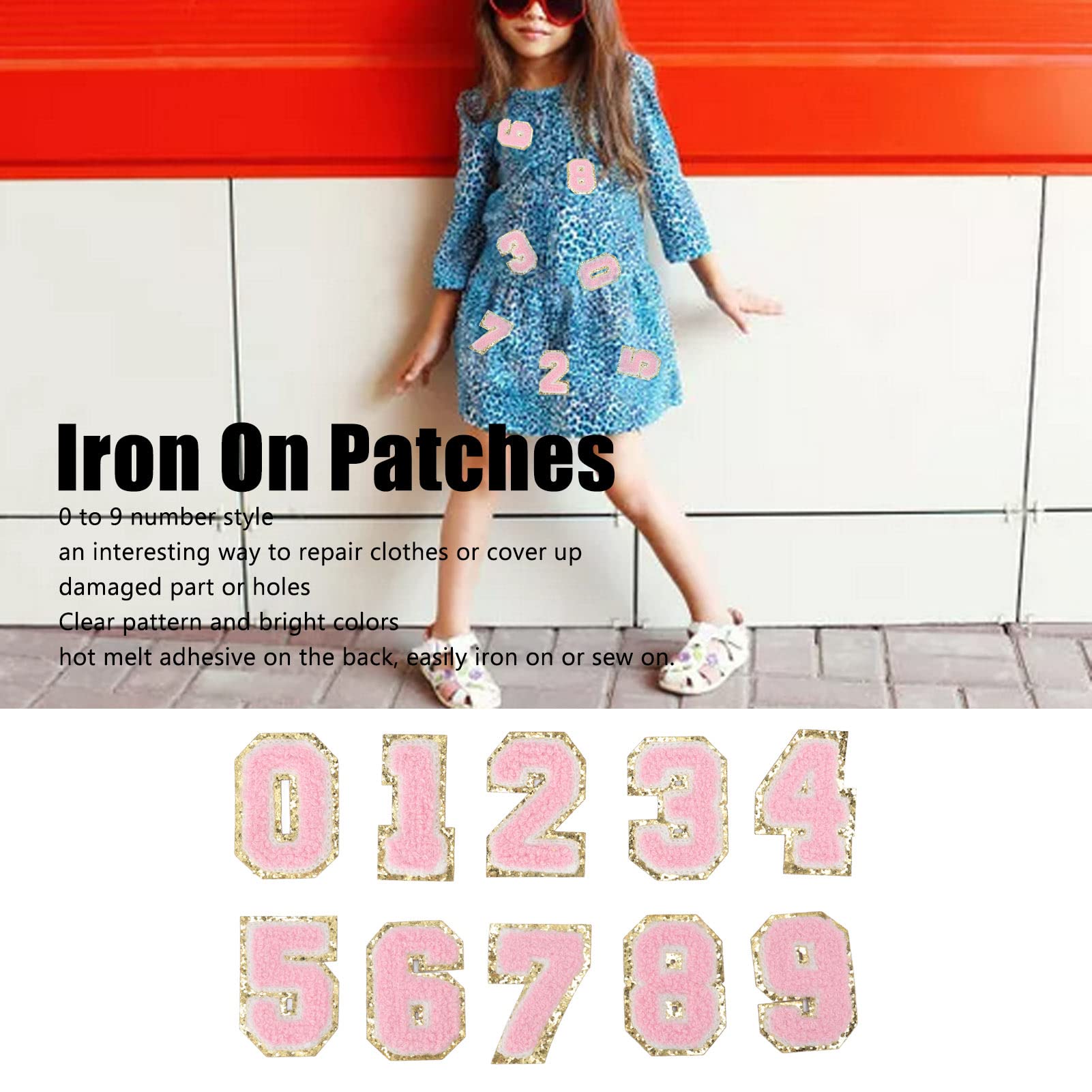 Amazon.co.jp: アイロン接着ワッペン 10個 数字パッチ 小さな